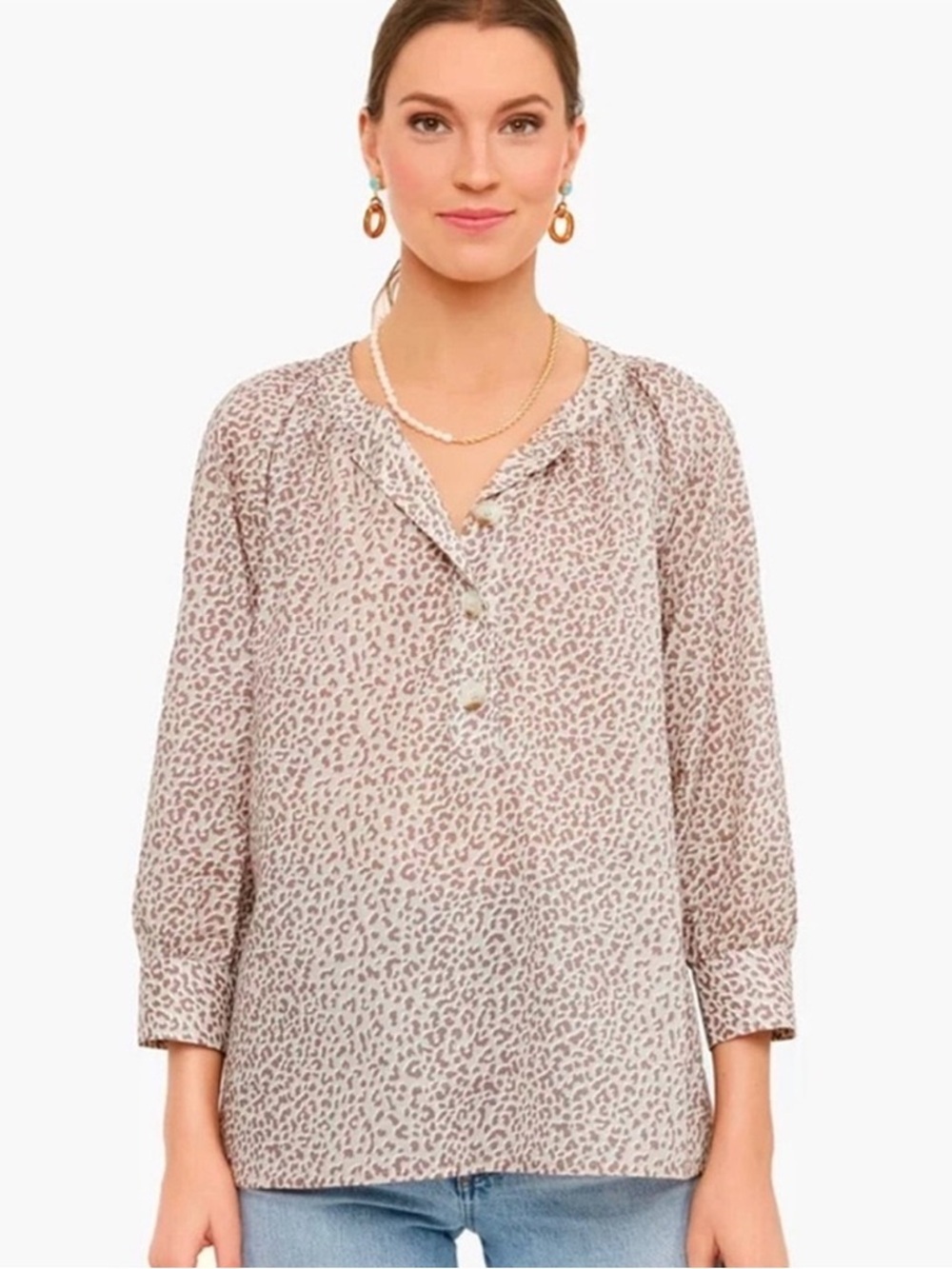 Tuckernuck - Brannen Light Leopard Print Blouse